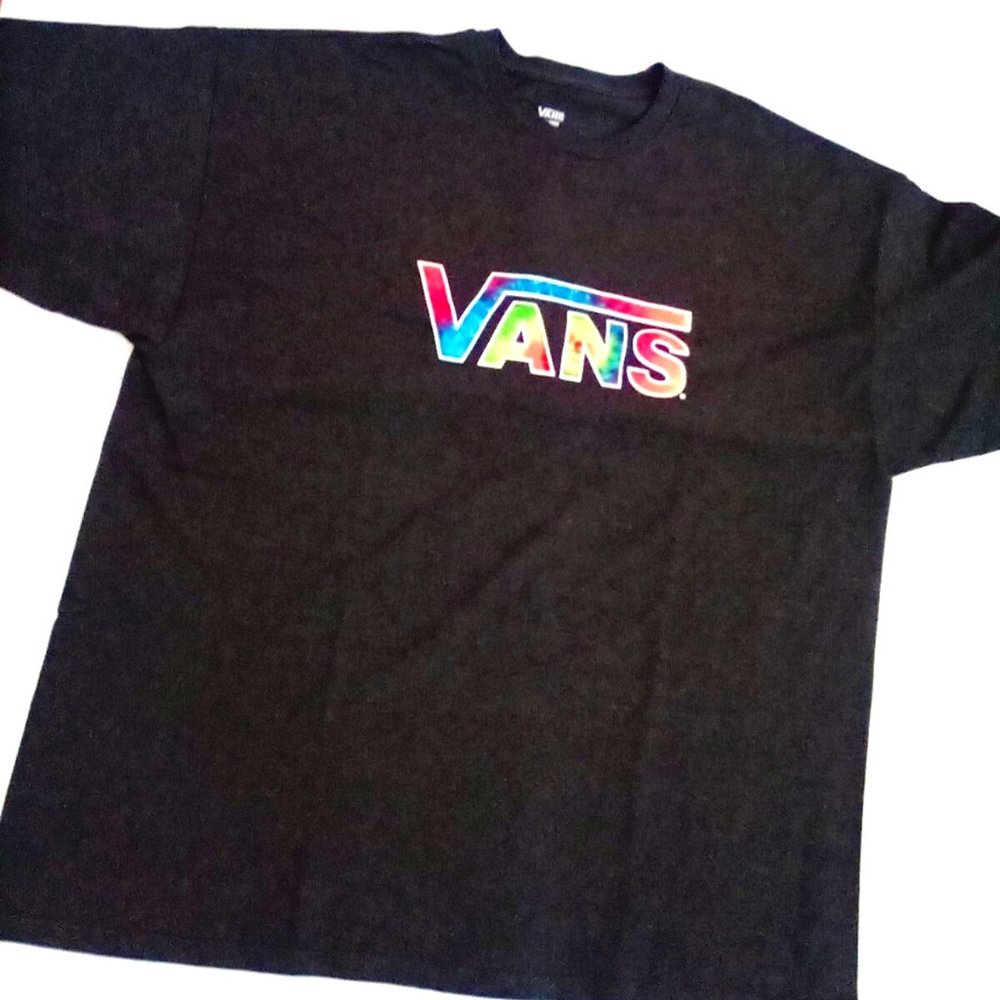 Vans XXL shirt rare tie dye logo fill in New w/out Tags charcoal grey 2xl